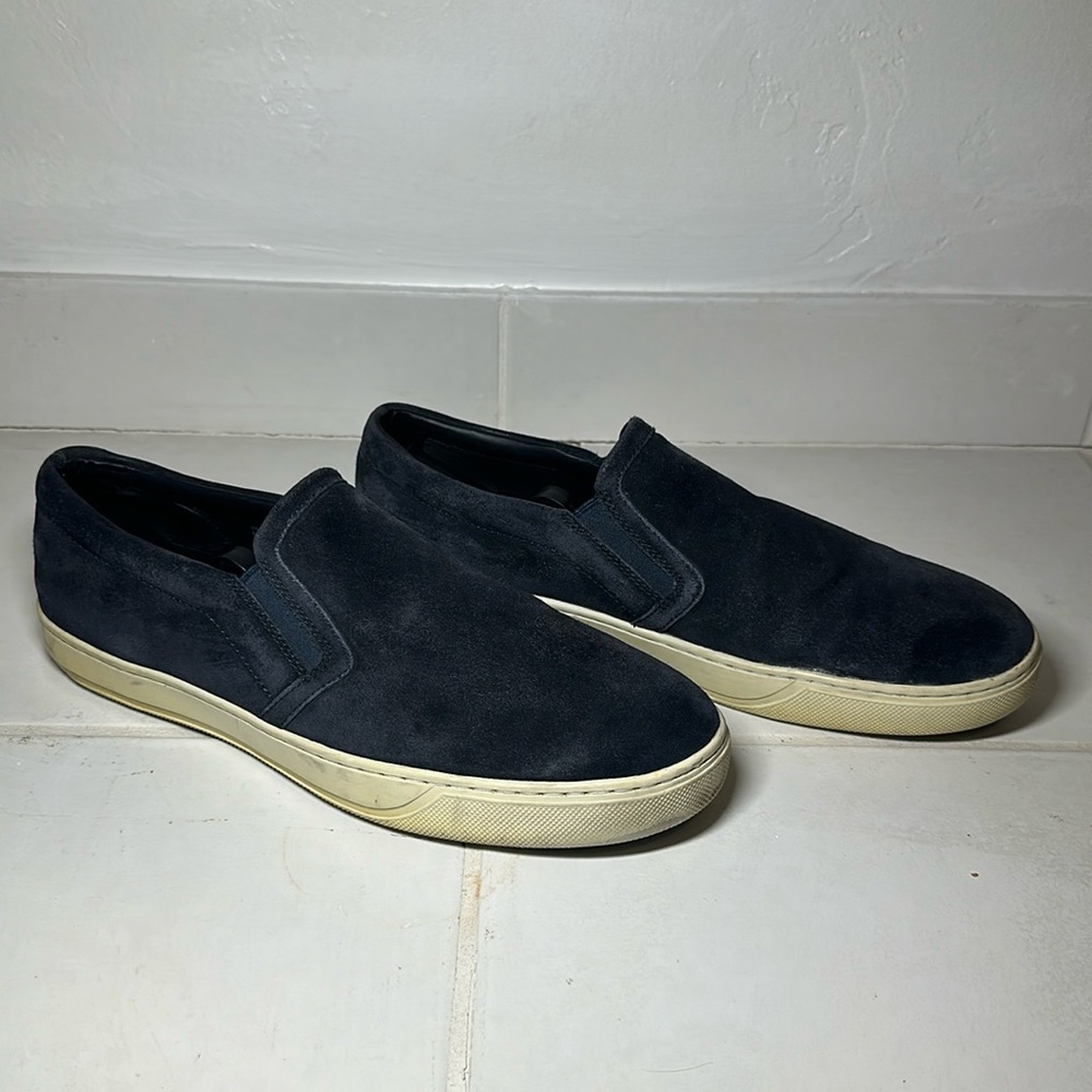 Vince Blue Suede Slip On Loafer Mens Sneaker Shoes 10.5